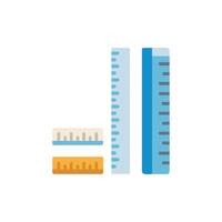 Flat illustration of different style rulers on White Background vector
