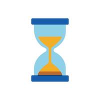 Stylized sand timer graphic on White backdrop, time concept vector