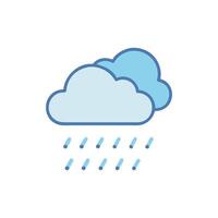 Rainy Weather Icon Design with Clouds and Precipitation vector