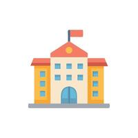Flat design building illustration with simple color palette vector