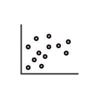 Scatter plot diagram illustration with brown circles on White Background vector