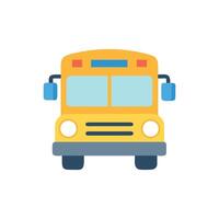 Flat design illustration of a school bus frontal view vector