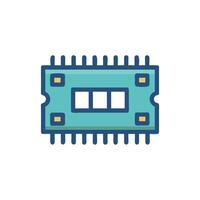 Stylized teal and navy chip on a White Background vector