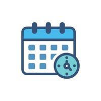 Stylized calendar and clock icon for appointment reminders symbol vector