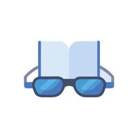 Glasses and Book Symbol for Knowledge and Vision Concepts vector