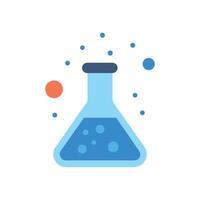 Erlenmeyer flask illustration in flat style for scientific design vector