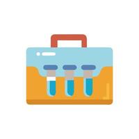 Simple illustration of a briefcase holding three test tubes vector