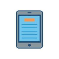 Smartphone graphic icon with content on screen on White Background vector