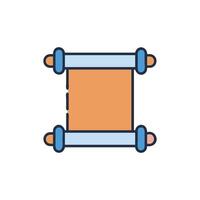 Stylized icon of an ancient scroll on White Background vector