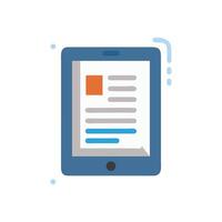 Stylized digital tablet displaying blog post illustration vector