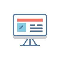 Clean computer screen illustration on White Background for website vector