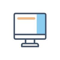 Minimalist desktop computer icon showing website page layout vector