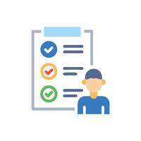 Employee checklist illustration completed tasks and personal data vector