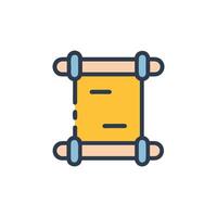 Stylized cartoon parchment scroll with simple lines on paper vector