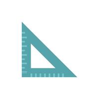 Teal Set Square with Markings on White Background vector