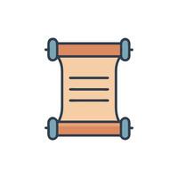 Stylized parchment scroll with text and vintage design vector