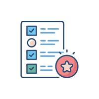 Checklist with Checkmarks and Star Badge Icon Illustration vector