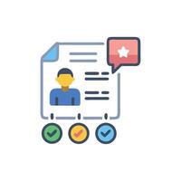 Talent acquisition process concept represented with document and checks vector