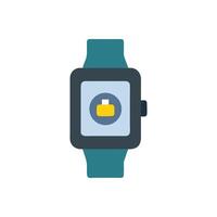Smart watch with suitcase icon on screen display vector