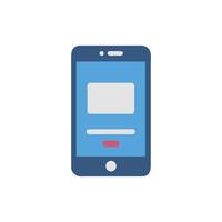 Flat design smartphone displaying interface with content elements vector