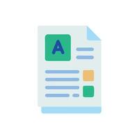 Simple icon of document with text, letter A, rectangles vector