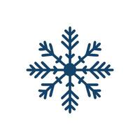 Simple blue snowflake design on a plain White Background vector