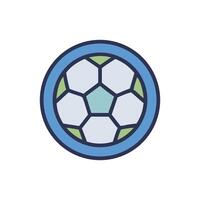 Flat design soccer ball graphic centered on White Background vector