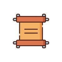 Illustration of ancient scroll parchment with wooden handles vector