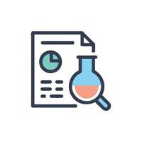 Research report analysis with lab flask data visualization vector