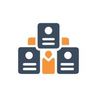 Hierarchy and team structure illustration with blue and orange accents vector
