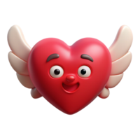 beautiful sought-after Heart-shaped character with two small wings. Clean lines, symmetrical, flat color with Scalable Design. png