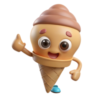 beautiful whimsical rustic Ice cream cone character with a single scoop. Crisp edges, clean lines, with Scalable Design. luxury png