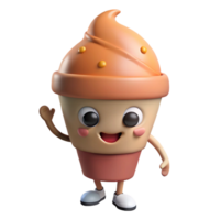 radiant signature Ice cream cone character with a single scoop. Crisp edges, clean lines, with Scalable Design. png