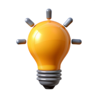 intense picturesque Stylized light bulb, clean lines, minimal design, flat color, with Scalable Design. crisp png