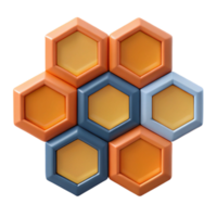 beautiful mid-century Interlocking hexagons creating a honeycomb pattern. Geometric, flat color with Scalable Design. original png