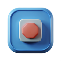 memorable geometric Stop button icon in a square. Geometric, crisp edges, with Scalable Design. crisp png