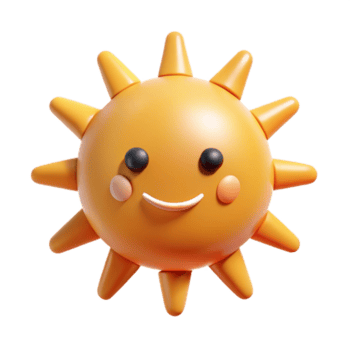 extraordinary dramatic tropical Smiling sun with triangular rays. Clean lines, flat color, minimal design with Scalable Design. handcrafted png