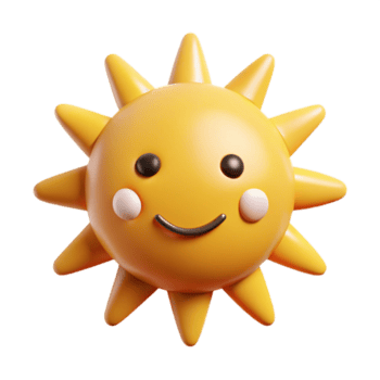 gorgeous joyful classic Smiling sun with triangular rays. Clean lines, flat color, minimal design with Scalable Design. professional png