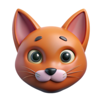 suntuoso nostálgico tradicional estilizado gato face com aguçado ouvidos. plano cor, mínimo, fresco arestas com escalável Projeto. sem falhas png