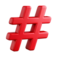 vibrant impressionist Crisp edges, flat red hashtag symbol. Minimal, geometric with Scalable Design. 8K png
