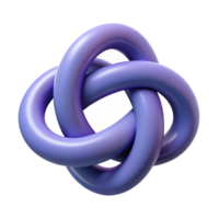 vibrant nostalgic art deco Symmetrical, flat color trefoil knot with crisp edges and a clean design. with Scalable Design. handcrafted png