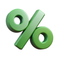 ethereal hypnotic Minimal, geometric percent symbol. Flat green, crisp edges with Scalable Design. authentic png