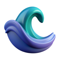 elegant whimsical futuristic A stylized, geometric representation of a wave with clean lines and flat color. with Scalable Design. crisp png