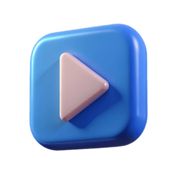 captivating whimsical abstract Play button pictogram. Geometric, crisp edges, minimal design with Scalable Design. studio quality png