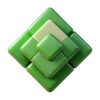 exceptional baroque Geometric, overlapping squares forming a larger square. Flat green with Scalable Design. museum quality png