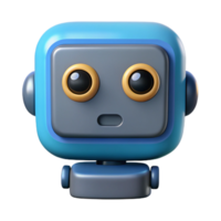 captivating acclaimed Square-shaped robot with rounded corners and circular eyes. Single-weight stroke, flat color, minimal design with Scalable Design. png