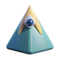 reflective exquisite Triangular mountain with a single, centered eye. Clean lines, flat color, crisp edges with Scalable Design. detailed png