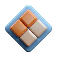 timeless contemporary Abstract square divided into four equal squares. Flat color, symmetrical, clean lines with Scalable Design. sharp png