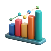 dazzling artistic Bar graph with labeled axes. Clean lines, scalable design, flat color with Scalable Design. crisp png