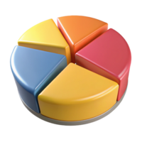 pristine artistic Pie chart with distinct slices. Crisp edges, flat color, minimal design with Scalable Design. refined png